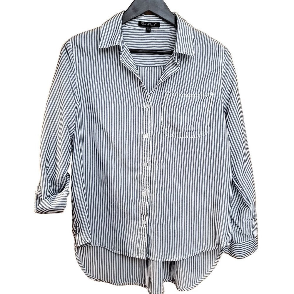 NWOT Velvet Hearts Long Sleeve Rayon Striped Shirt Women's Large